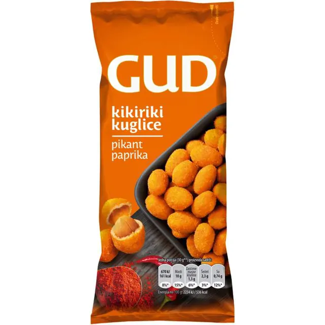 Kikiriki kuglice oblozene paprikom 40g Gud