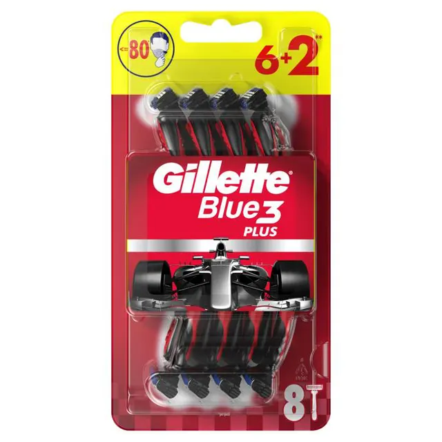 BRIJAČ GILLETTE BLUE 3 PLUS RED 6+2 P&G GILETTE