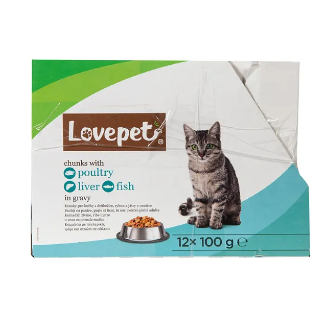 Hrana za macke rib.jetra LP12x100g Lovepet