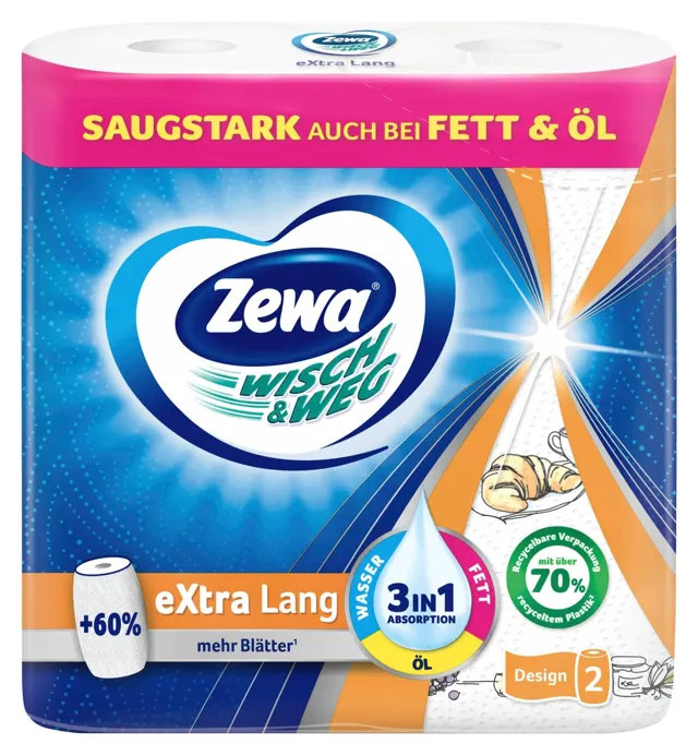 UBRUS KUHINJSKI ZEWA EXTRA LONG 2 X 72/1 2SL WISH&WEG ZEWA