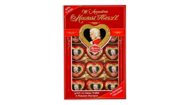 Bombonjera Mozart srce15kom 150g Reber Mozart