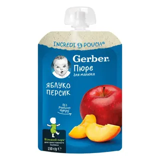 Gerber voć.pire jabuka/breskva 6m+ 150g