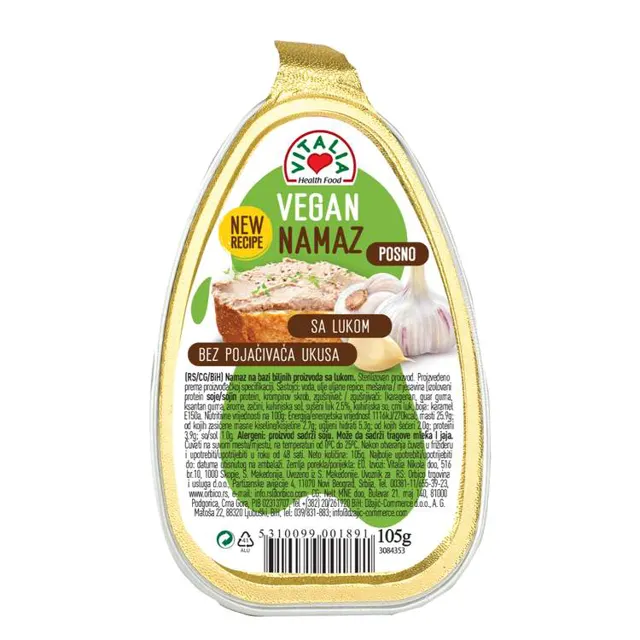 Pasteta soja/beli luk veget.Vitalia 105g Vitalia
