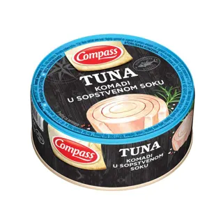 TUNA KOMADI U SOPSTVENOM SOKU 160gr COMPASS