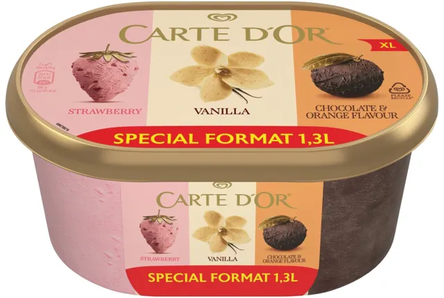 SLADOLED CARTE D'OR JAGODA VANILA ČOKOLADA 1.3L CERMAT
