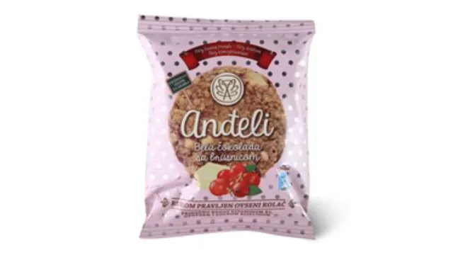 Kolac ovs./bela cokol. i brusn. Andjeli 50 g Andjeli