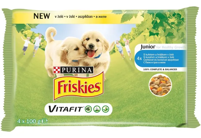Friskies dog junior piletina i grasak 100gr