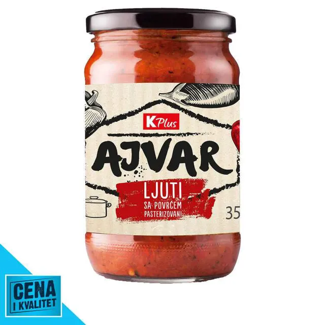 AJVAR LJUTI SA POVRĆEM 350G K PLUS K PLUS