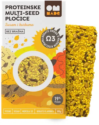 PLOČICE PROTEINSKE BEZ BRAŠNA KURKUMA 108GR OM MADE