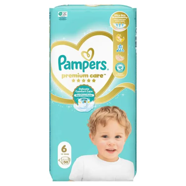 Pampers Premium Care Jumbo Pack s6 50 ct 18 kg Pampers