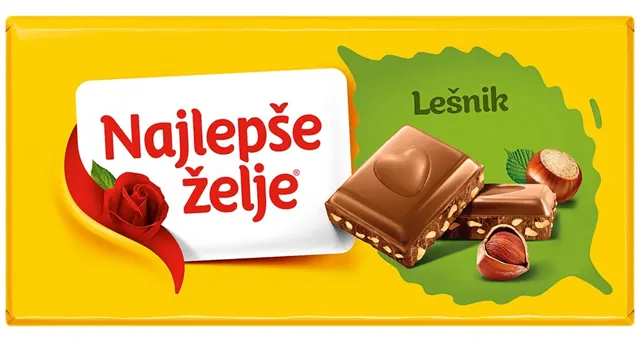 ČOKOLADA NAJLEPŠE ŽELJE LEŠNIK 85G ŠTARK