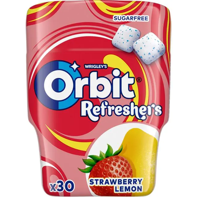 ŽVAKE ORBIT STRAWBER LEMO REFRESH BOTLE 12 WRIGLEY 67 g ORBIT