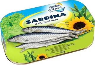 SARDINA U SALAMURI I BILJNOM ULJU AZZURRO MARE 125G