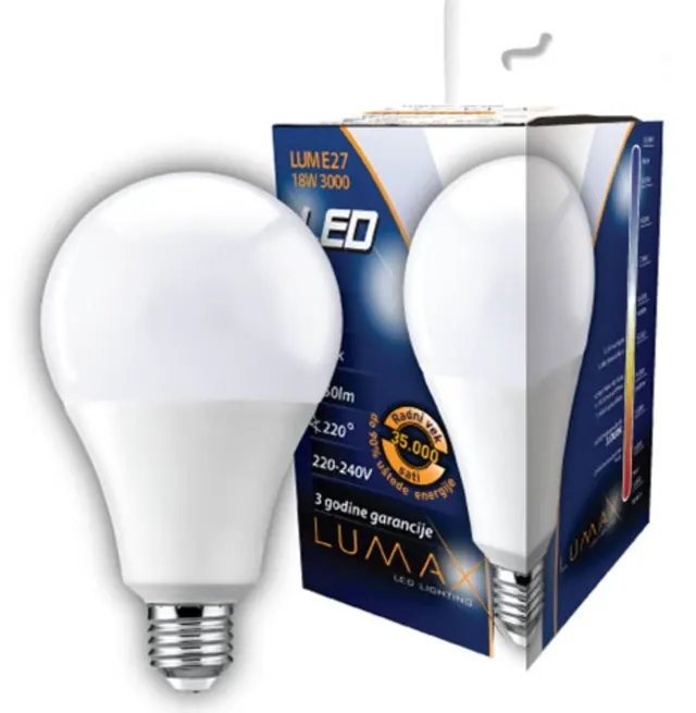 Sijalica LED E27 18W 3000k Lumax Alfa distribucija DOO Beograd