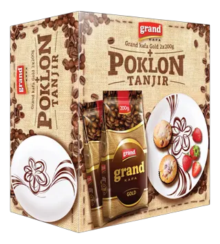 kafa grand gold 2x200gr I poklon tanjir atlantic