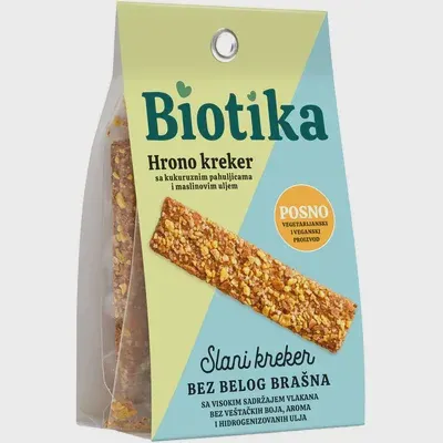 KREKER HRONO SA KUKURUZNIM PAHULJICAMA I MASLINOVIM ULJEM 100GR BIOTIKA BIOTIKA