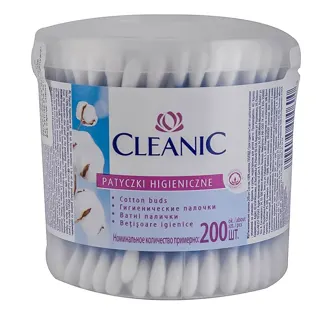 ŠTAPIĆI ZA UŠI 200 KOM. OVALNA KUTIJA CLEANIC