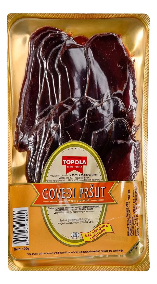 GOVEDJI PRSUT SLAJS VP 100gr IM TOPOLA TOPOLA