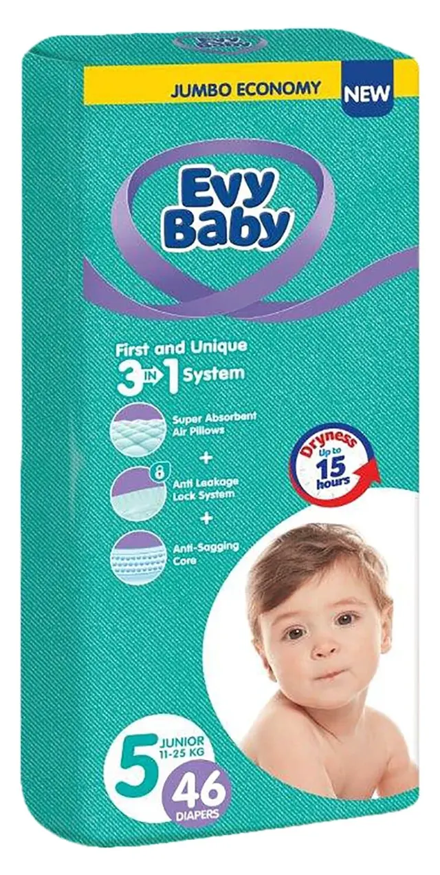 EVY BABY PELENE JUMBO 5 JUNIOR 12-25kg 46kom3u1 KEPROM D.O.O.