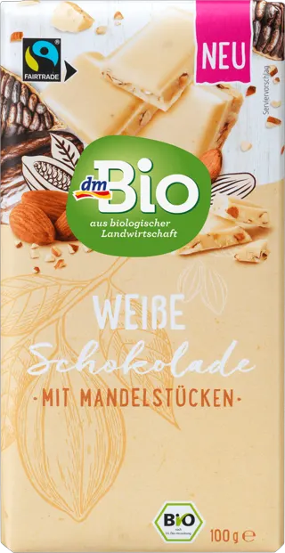 dmBio bela čokolada sa bademom 100g