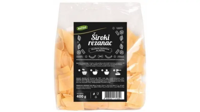 TESTENINA ŠIROKI REZANAC SA JAJIMA BAŠ BAŠ 400G BAS BAS