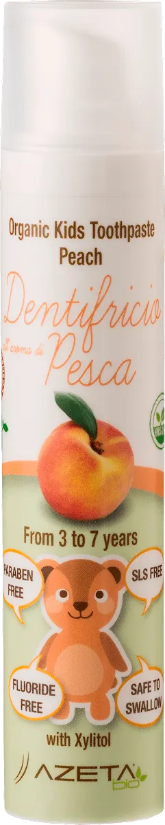 AZETAbio pasta za zube 3-7g breskva 50ml