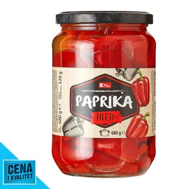 PAPRIKA CRVENA FILET 680G K PLUS K PLUS