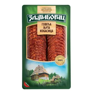 Goveda ljuta kobasica (slajs) 100g Zlatiborac