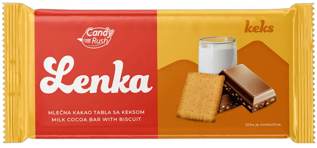 Kakao tabla mlecna LENKA keks 0100 Candy 22 100 g RIM GROUP