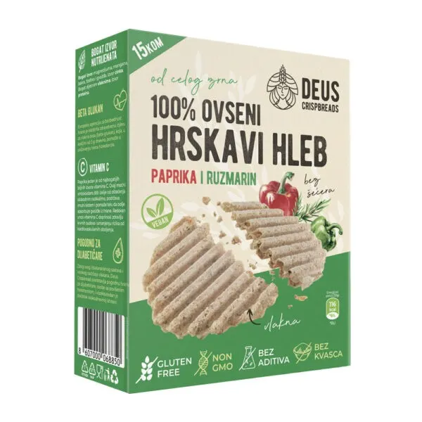 DEUS CRISPBREADS OVS.HL.PAPRIKA RUZ.150g DEUS