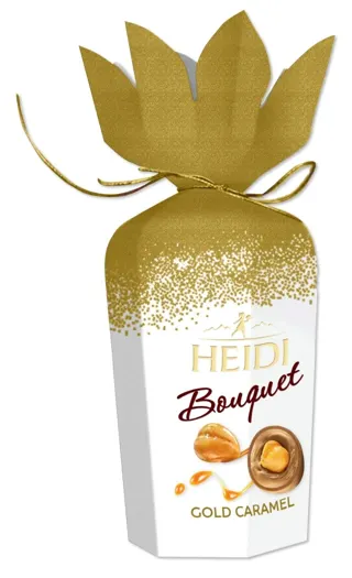 BOMBONJERA BOUQUET FLOWER GOLD CARAMEL 120G