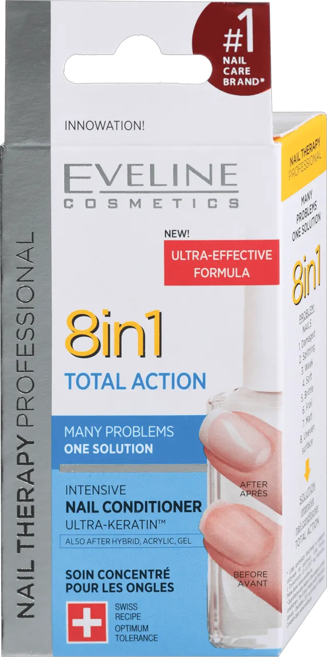 EVELINE 8u1 TOTAL ACTION lak za negu 12 ml EVELINE COSMETICS