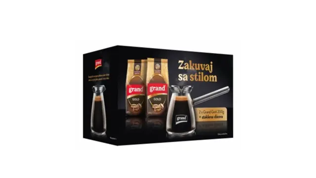 Kafa Grand Gold 2x200g+ staklena dzezva Grand
