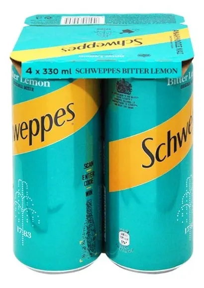 SOK SCHWEPPES BITTER LEMON 0.33L 4-PAK SCHWEPPES