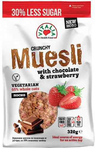 MUSLI KRANČI JAGODA I ČOKOLADA 320GR VITALIA