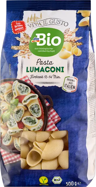 dmBio testenina Lumaconi 500g