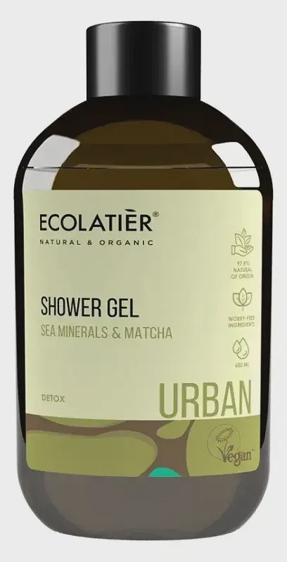 GEL ZA TUŠIRANJE MINERALI MORASEA I MATCHA URBAN 600 ML ECOLATIER ECOLATIER