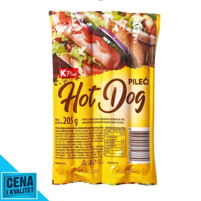 HOT DOG PILEĆI 205G K PLUS K PLUS