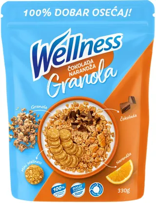 MUSLI GRANOLA NARANDZA I COKOLADA WELLNES 330G