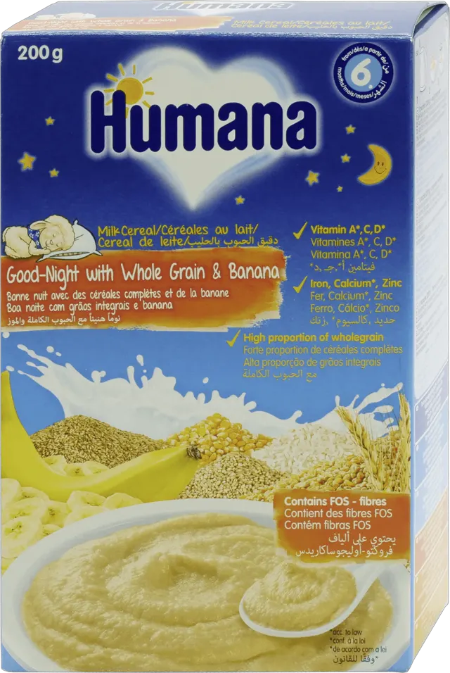 Kasa Humana+6 mlecna za laku noc 200g Humana