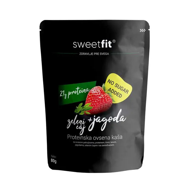 KAŠA PROTEINSKA JAGODA-ZELENI ČAJ 80G SWEETFIT SWEETFIT