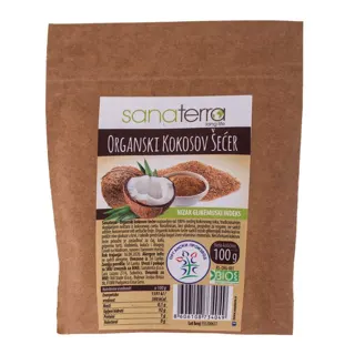 ŠEĆER KOKOSOV ORGANSKI 100GR SANATERRA