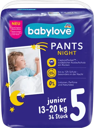 babylove noćne pelene gaćice vel.5 36kom