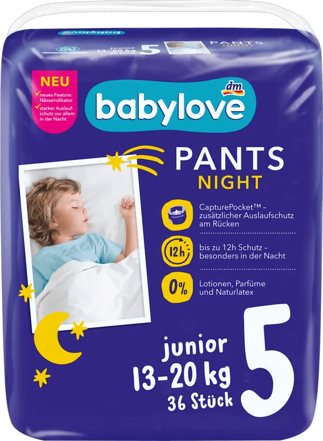 babylove noćne pelene gaćice vel.5 36kom babylove