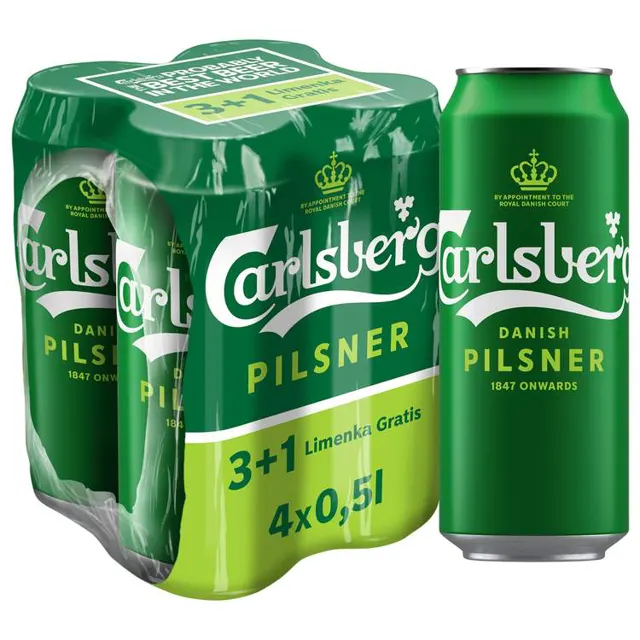 Pivo Carlsberg 0.5 can 3+1gratis 0,5 l Carlsberg