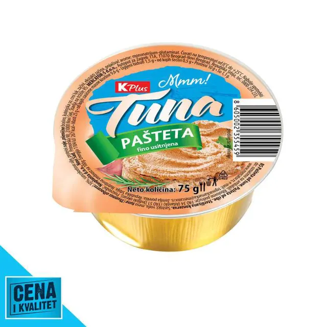 PAŠTETA OD TUNE 75G K PLUS K PLUS