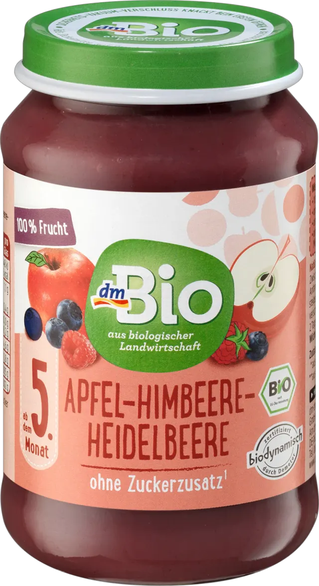 dmBio kašica jabuka, borovnica 5M+ 190g dmBio