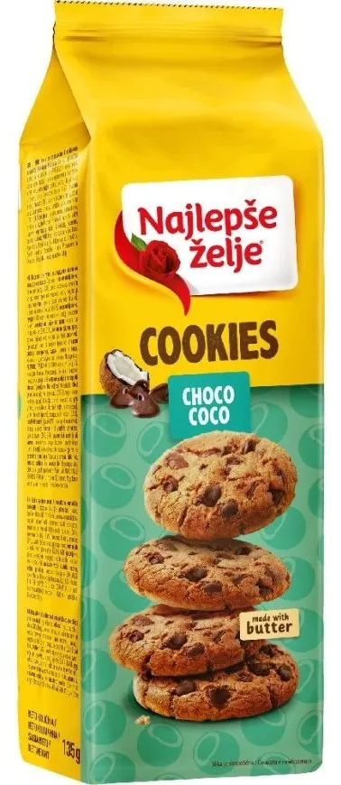 Keks Cookies kokos i cokol.N.zelje 135g Stark