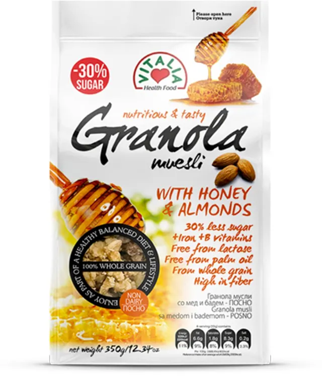 MUSLI MED I BADEM+FE+B KOMPLEX 350GR GRANOLA VITALIA