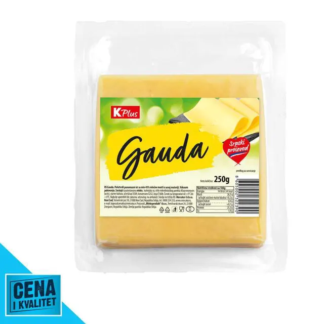 SIR K PLUS GAUDA PT PM 45% 250G K PLUS